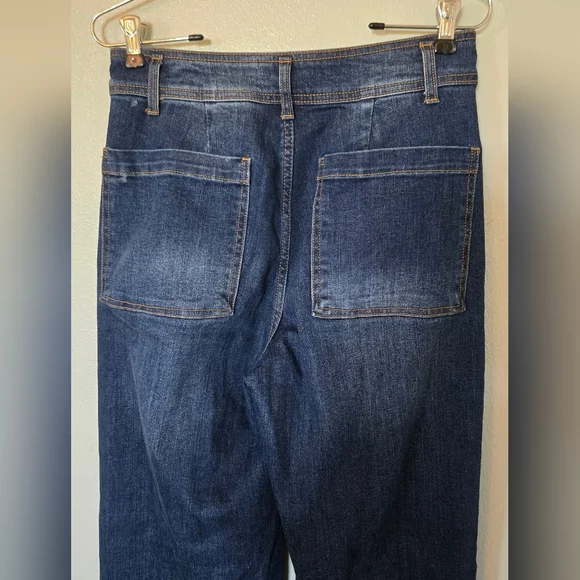 Oat | High Rise Wide Leg Raw Hem Jeans Size 6/28 - Picture 4 of 9